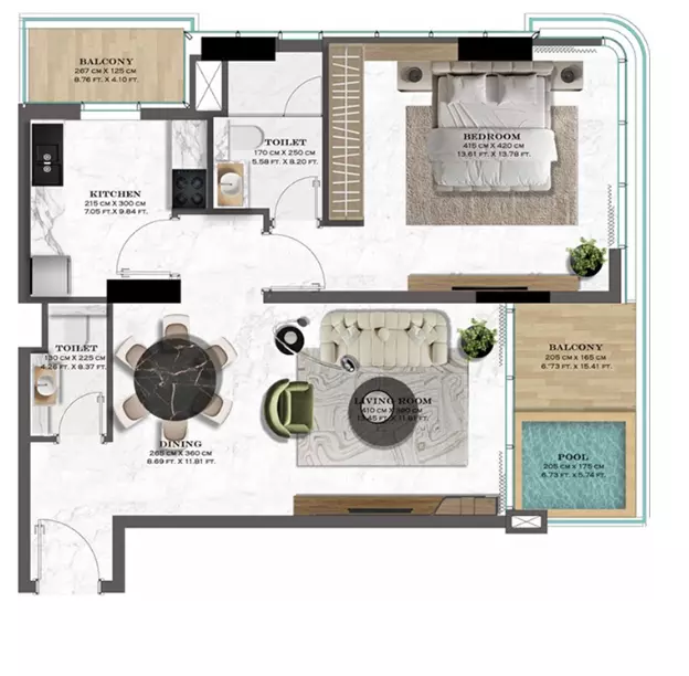 صورة مخطط ارضية الوحدة