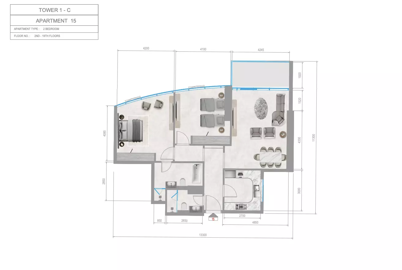 Orchid Towers Phase 1 - Type 5-Tower C Floor Plan