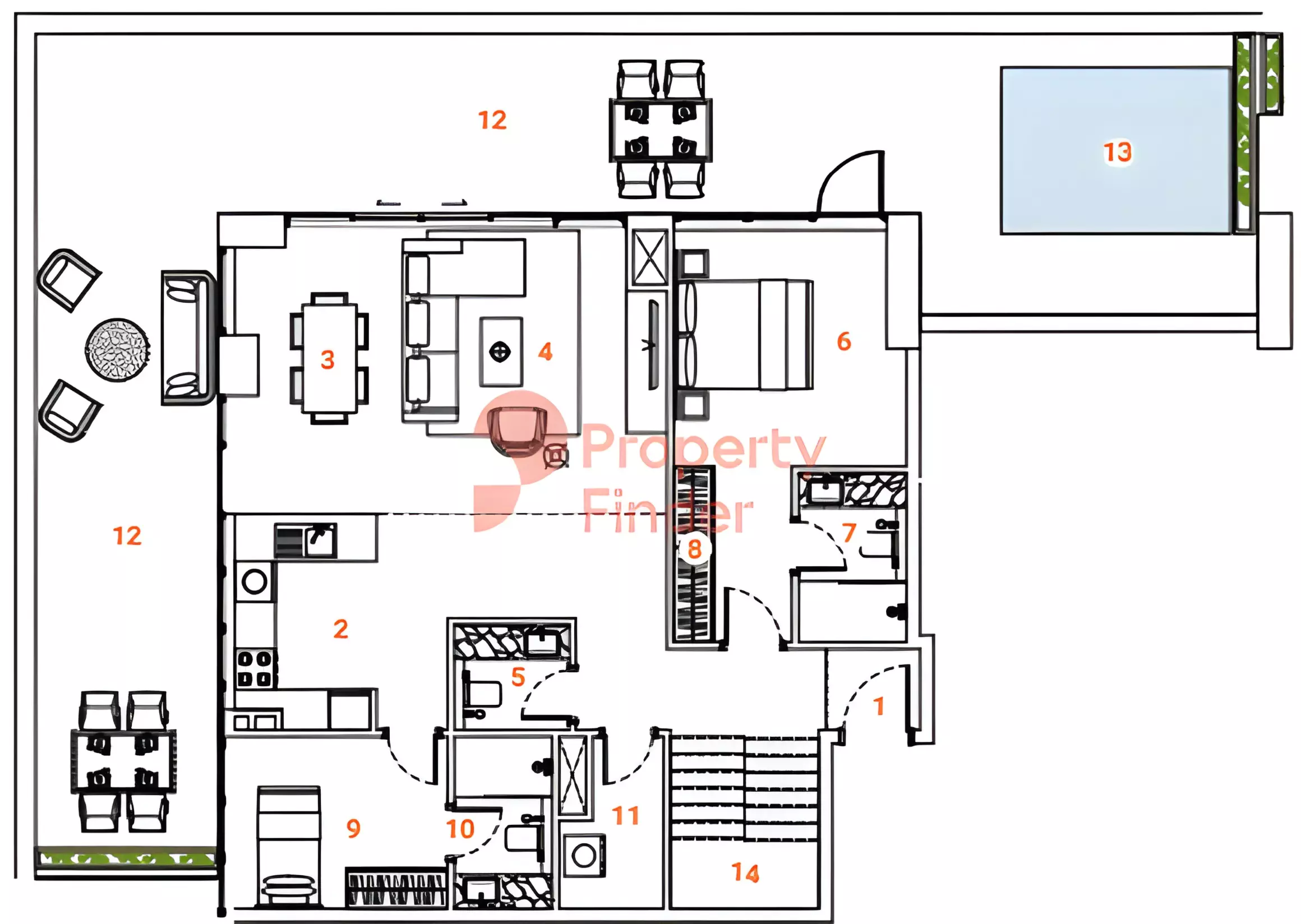 صورة مخطط ارضية الوحدة