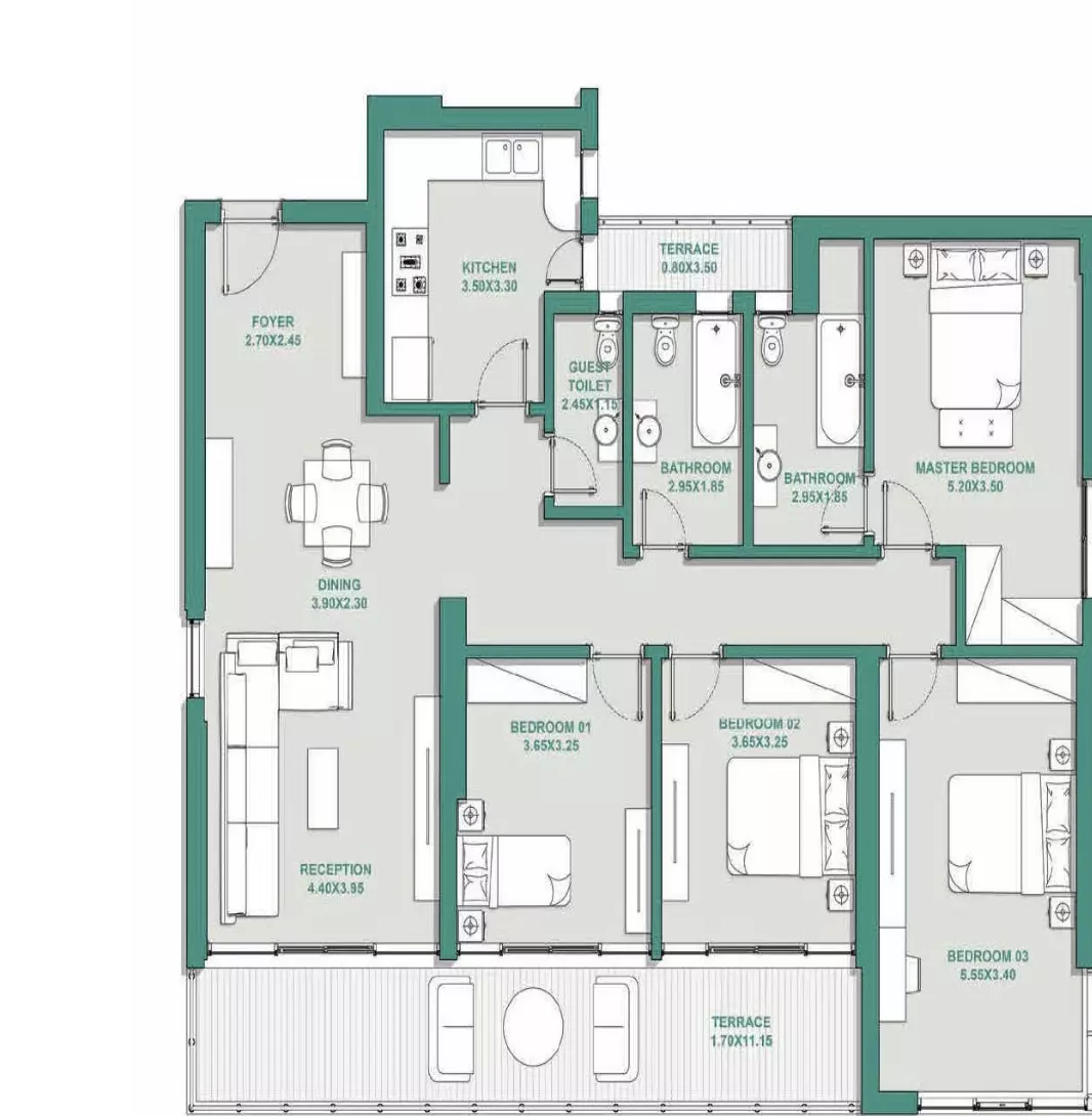 صورة مخطط ارضية الوحدة