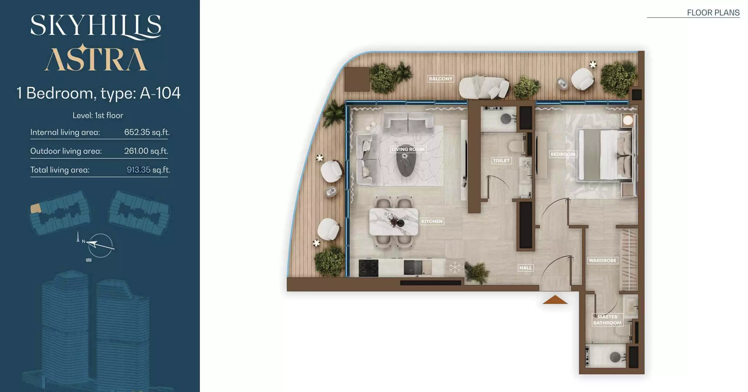 Skyhills Astra Type A-104, 1 bed