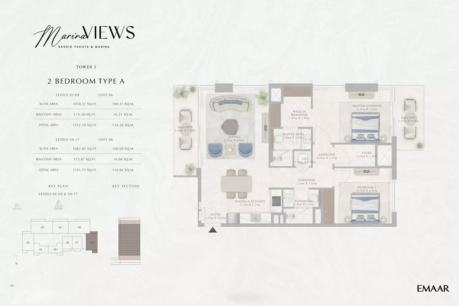 Marina Views Type 3-Tower 3, 2 beds