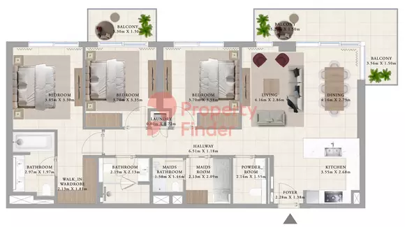 Club Drive Type 2 Building B, 3 beds