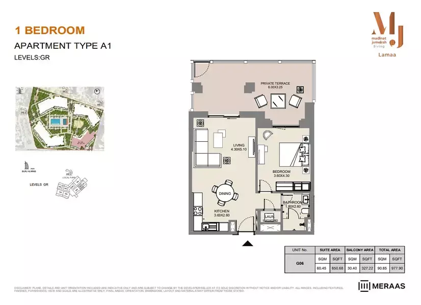Lamaa Mjl Building 3 - Type A1 - Unit G06, 1 bed