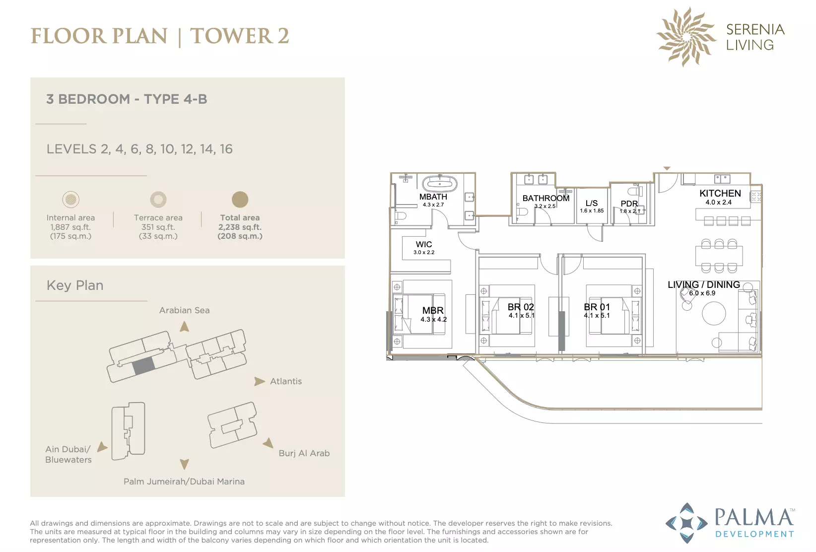 Serenia Living — 3BR floor plan