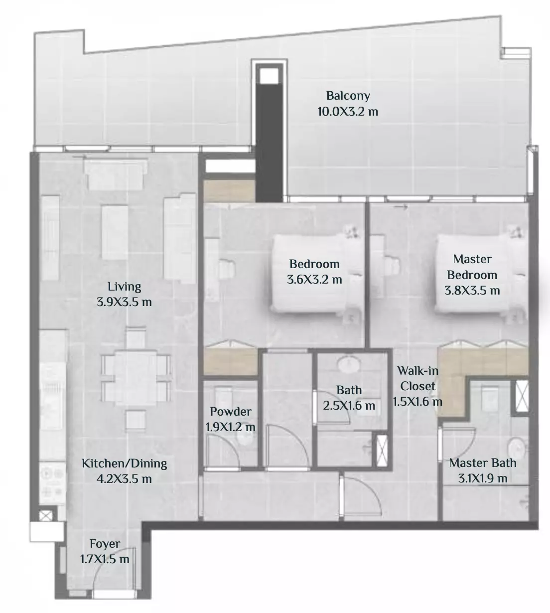 Skyhills Residences By HRE Development Tower 2 - Type A, 2 beds
