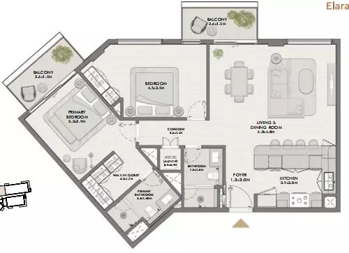 Elara Type 2A, 2 beds