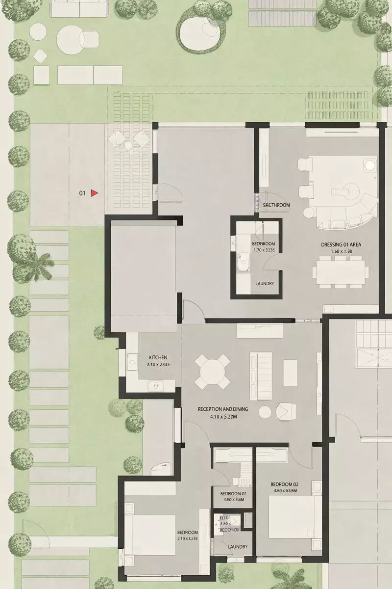 صورة مخطط ارضية الوحدة