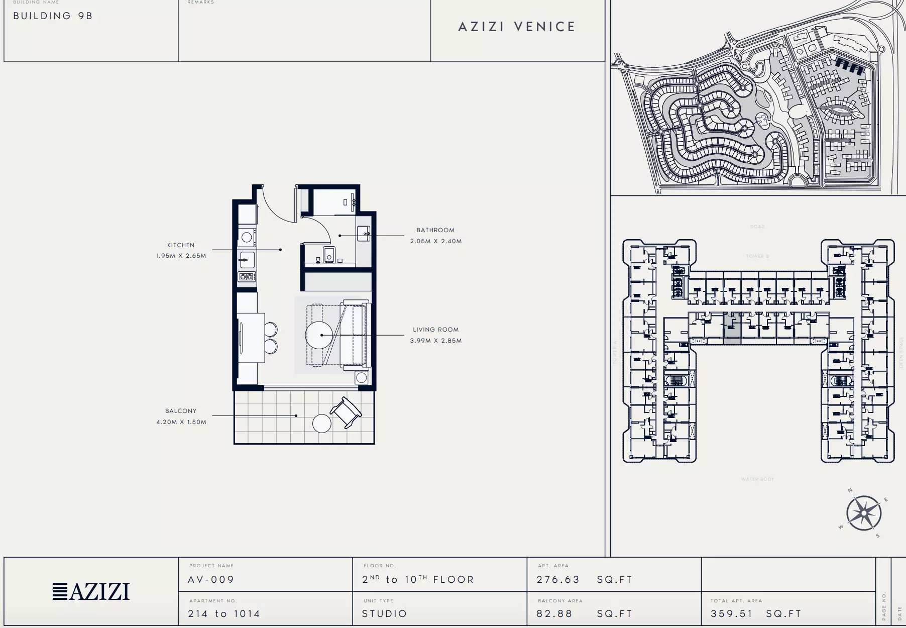 Azizi Venice 9 Type 214-Building B, studio