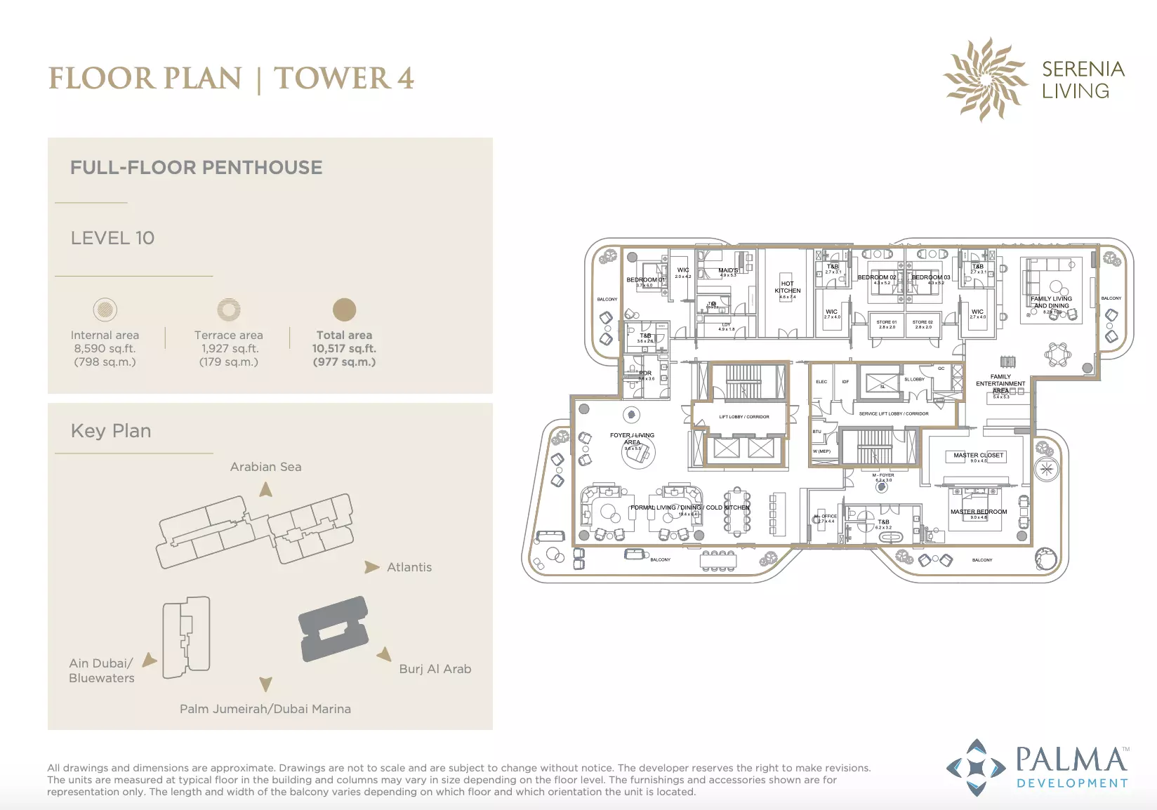Serenia Living — 3BR floor plan