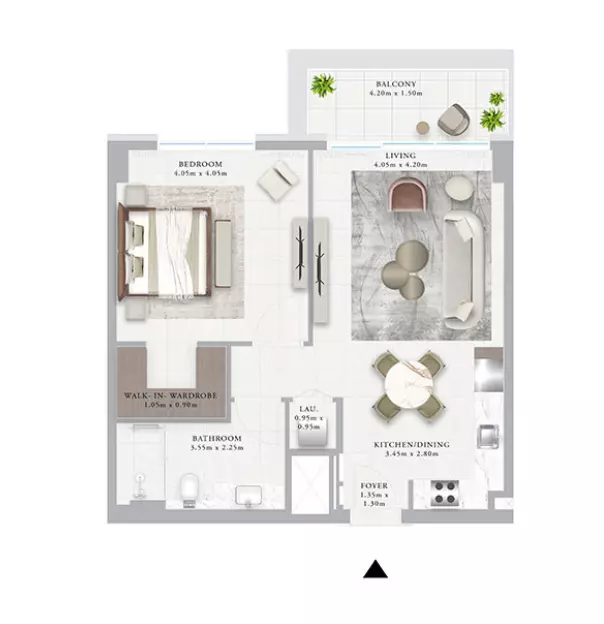 Ocean Point 1 By Emaar B2-Type 1C, 1 bed