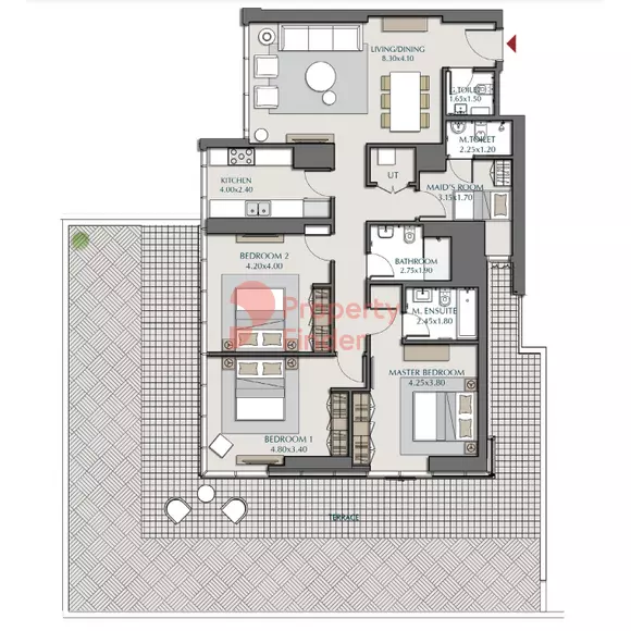 Park Views Residences Tower B-Type 1B - 2, 3 beds