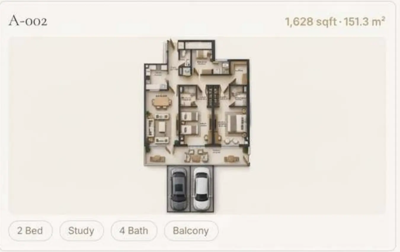 Reeman Residence 02 — 3BR floor plan