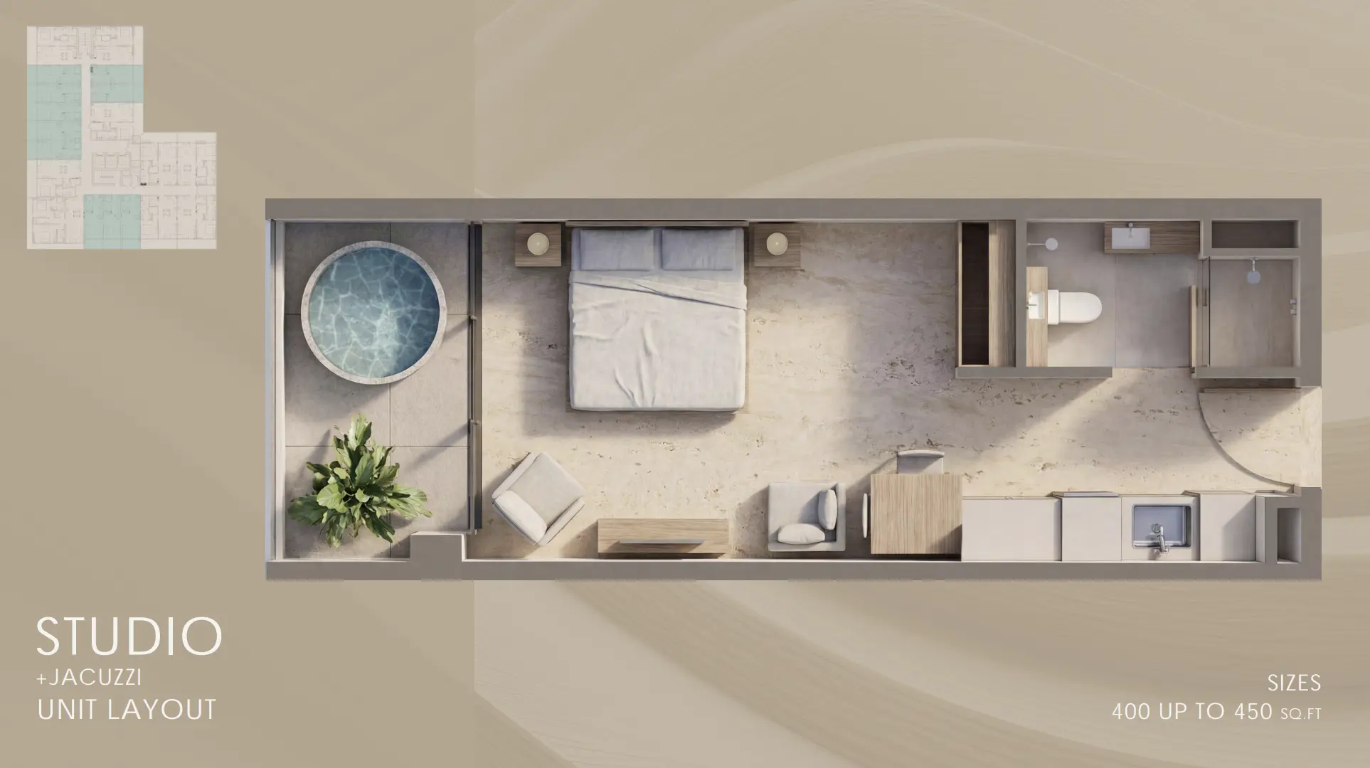 Sky Harmony By Peace Homes — Studio floor plan