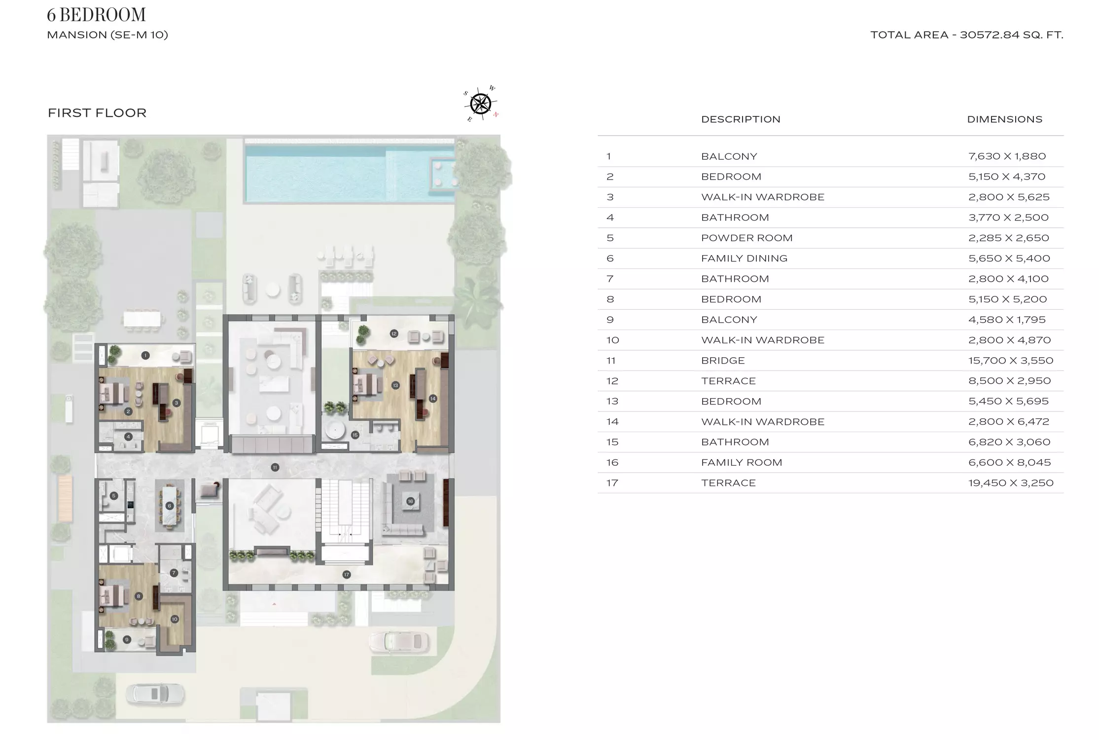 The Mansions — 6BR floor plan