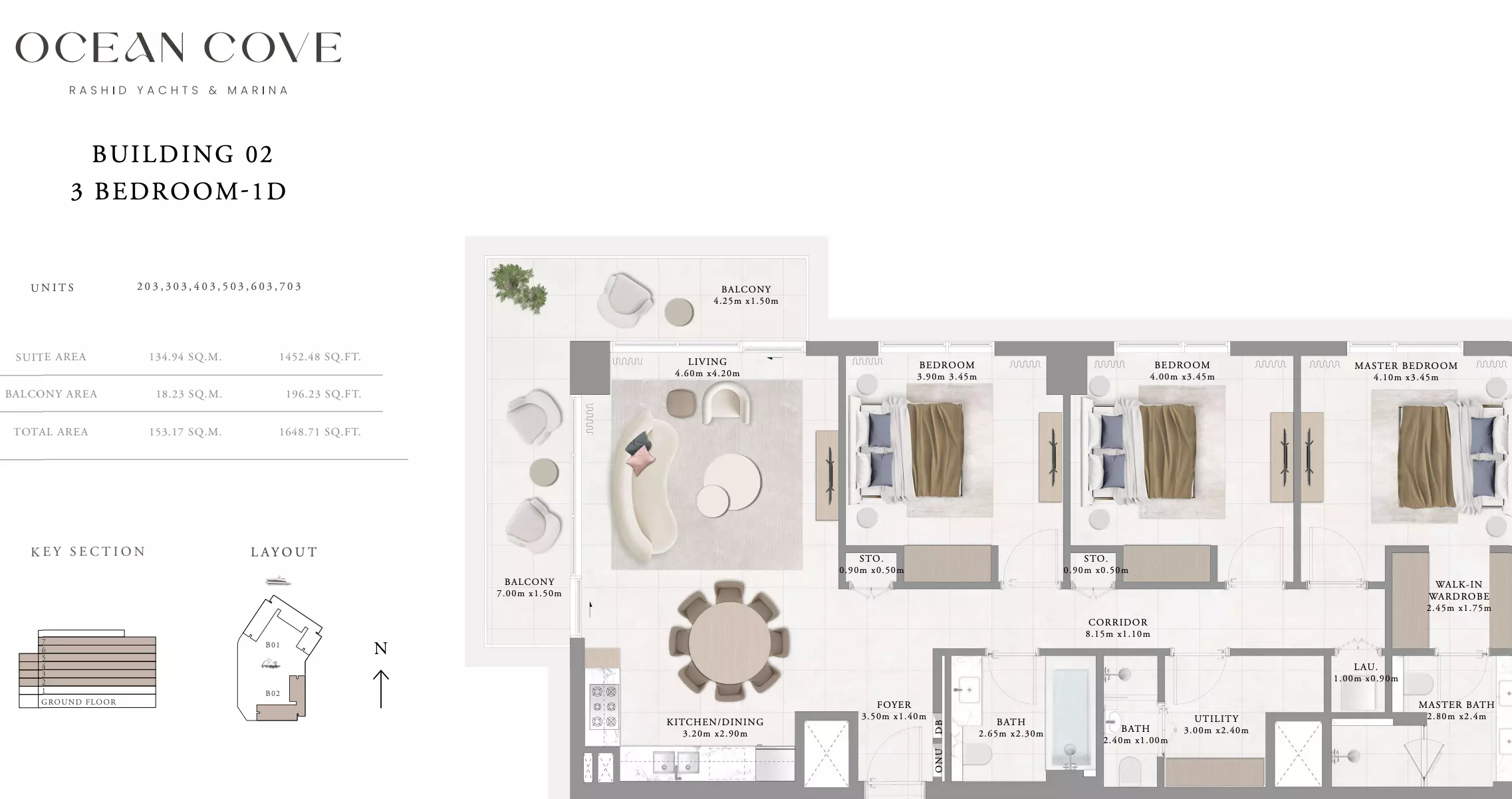 Ocean Cove Type 2- Building 2, 3 beds