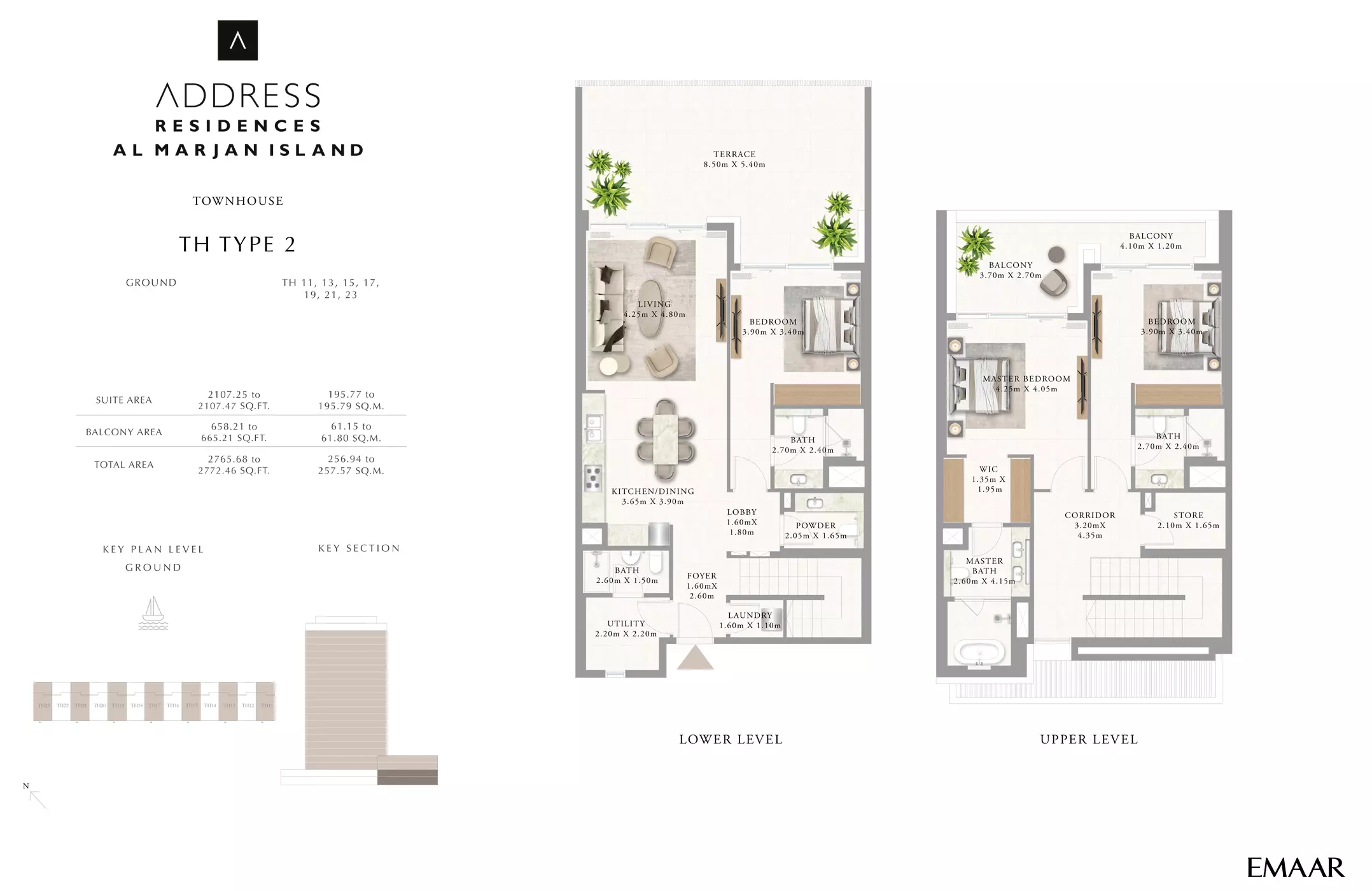 Address Residences Al Marjan Island Building 2 _ Type 2 upper 3bdr, 3 beds