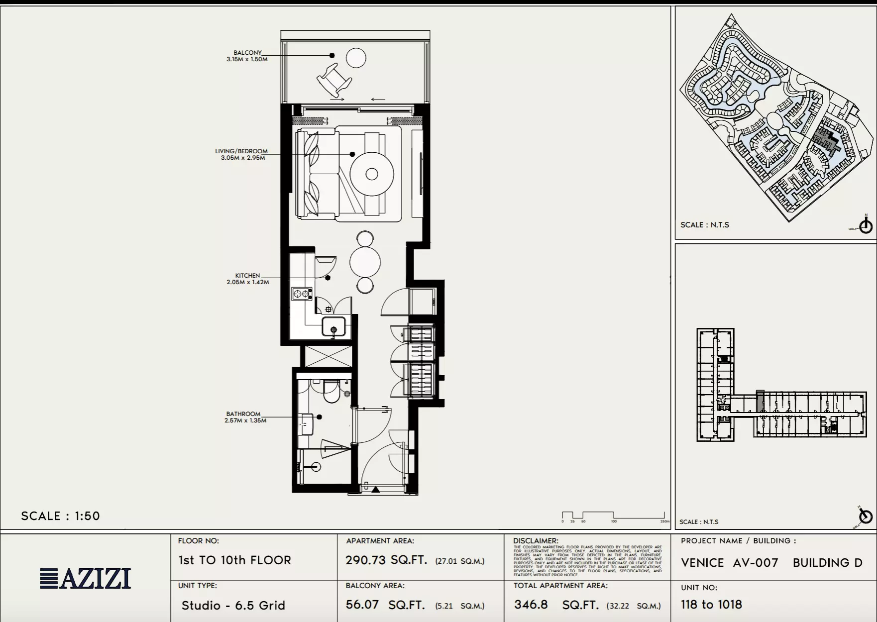 Azizi Venice 7 Type 118-Building D, studio