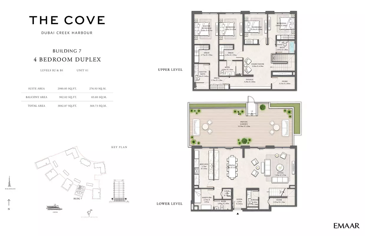 The Cove Phase 2 By Emaar Building 7 - Levels B2 & B1, Unit 01, 4 beds