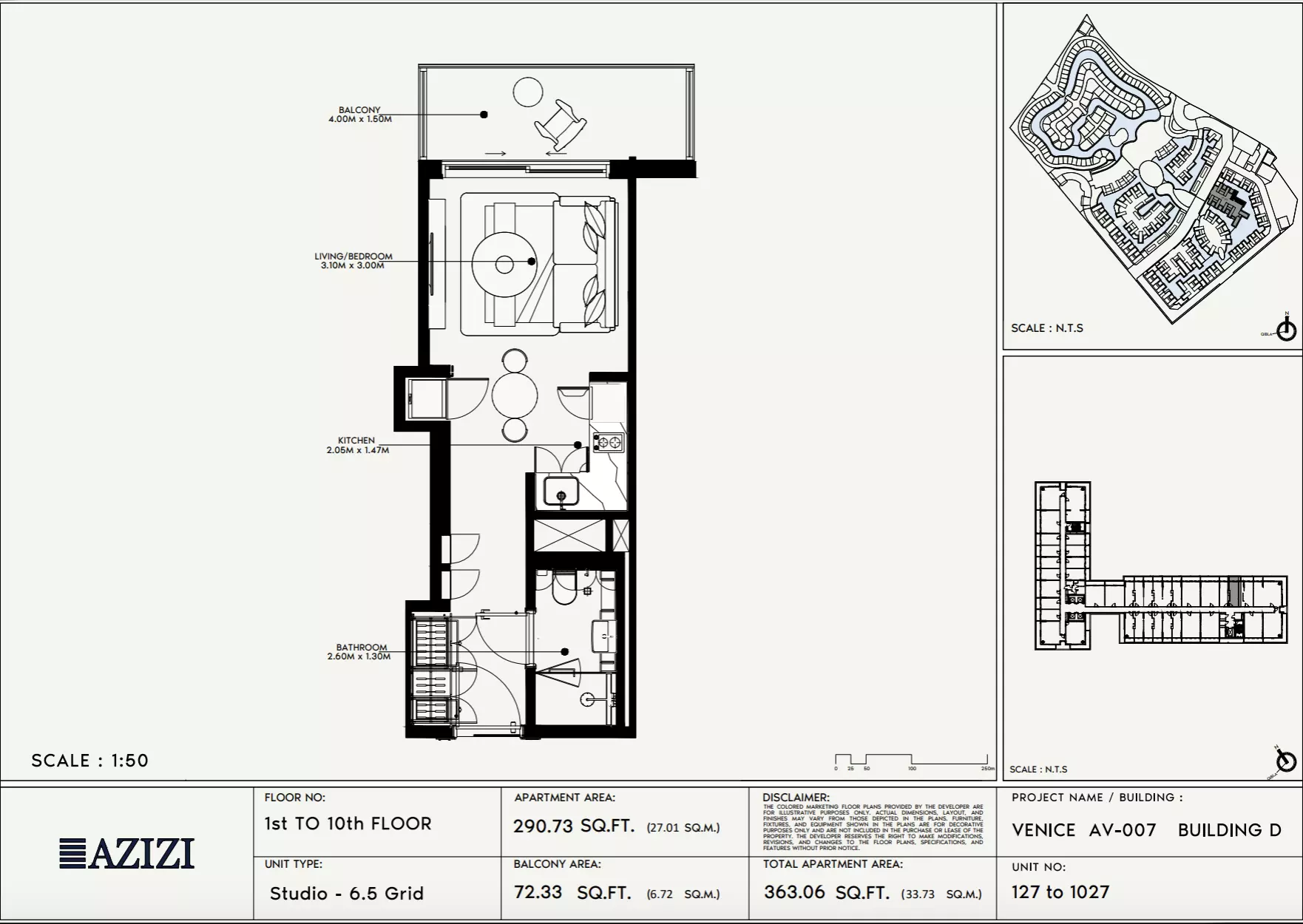 Azizi Venice 7 Type 127-Building D, studio