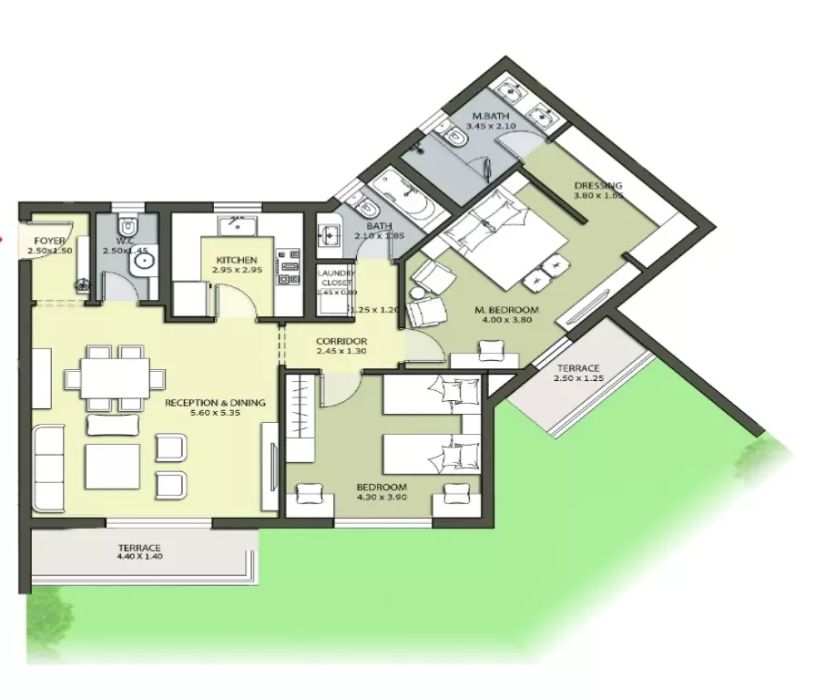 صورة مخطط ارضية الوحدة