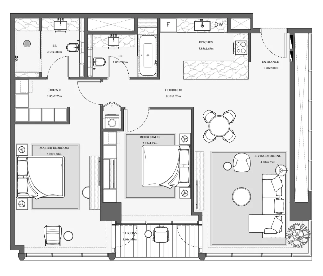 Verve City Walk Tower B-Type 11, 2 beds