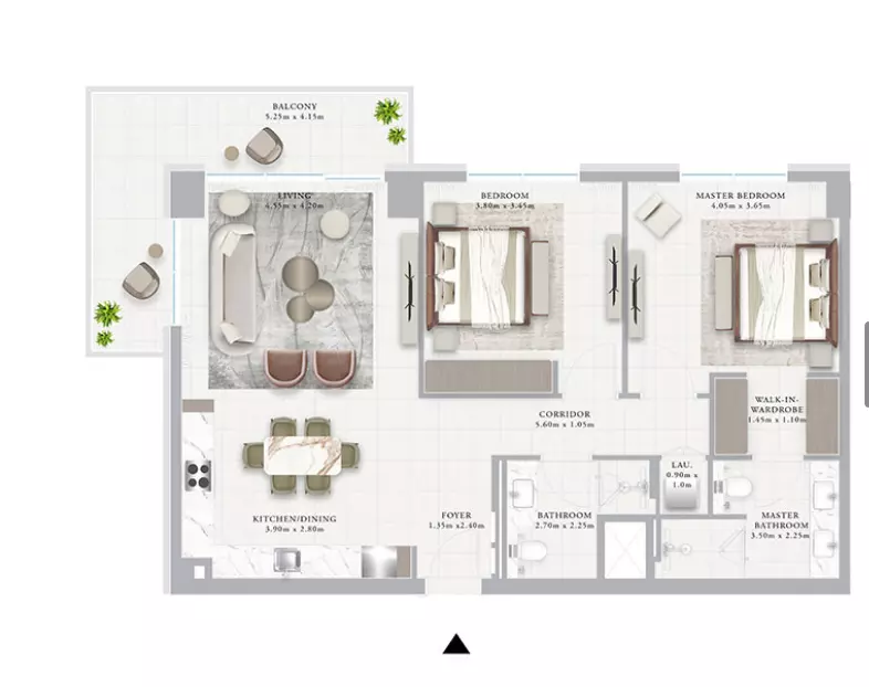 Ocean Point 1 By Emaar B2-Type 1B, 2 beds