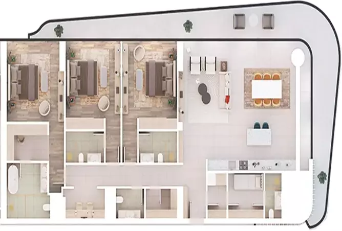 Mamsha Gardens — 3BR floor plan