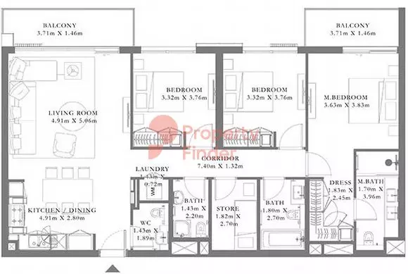 Seagate Type 8 Building 4 Unit 3,4 Level 2-4, 3 beds