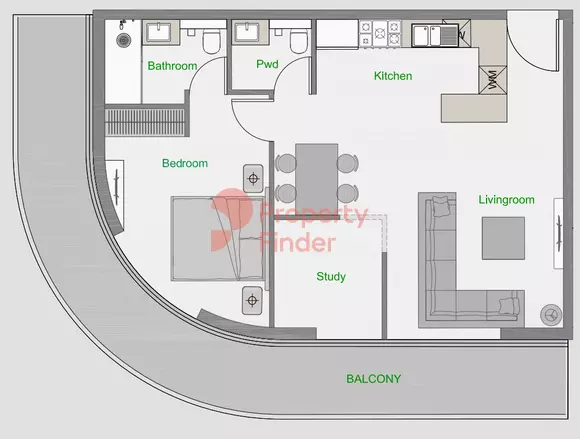 The Central Downtown - Type 1 ,Tower D Floor Plan
