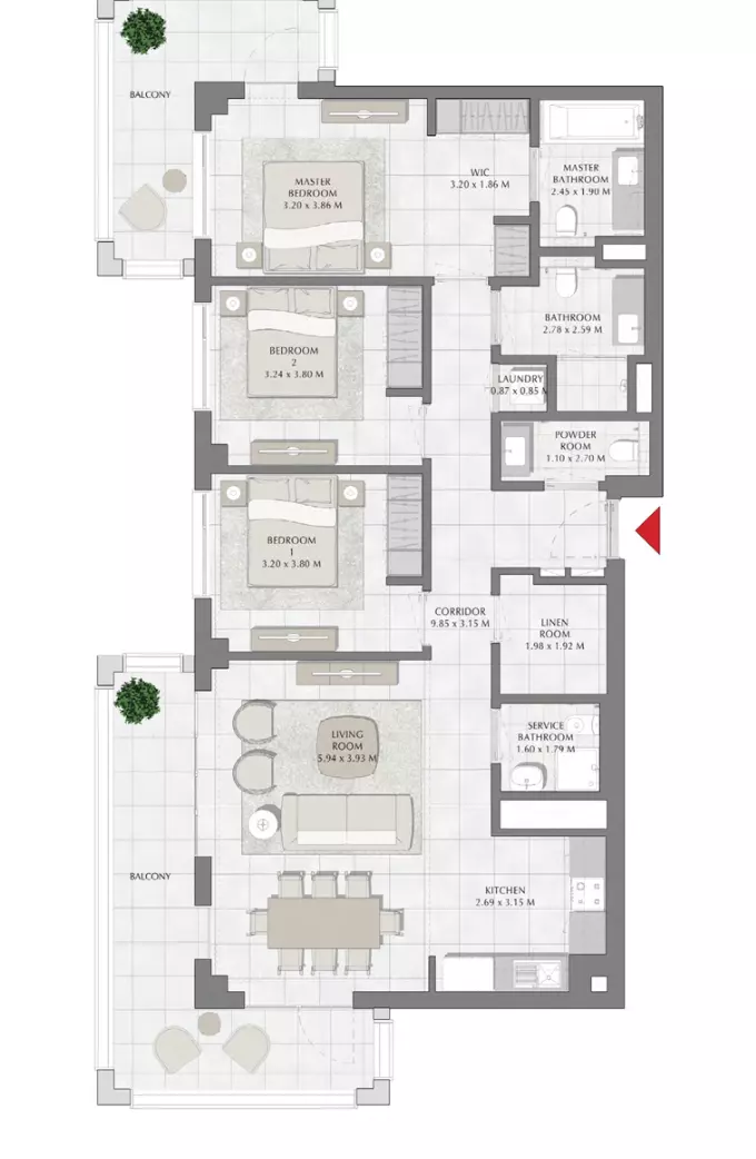 Summer B2-Type A, 3 beds