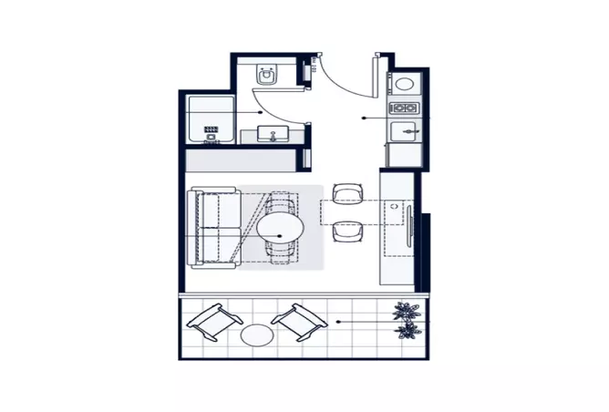 Azizi Venice 5 — Studio floor plan