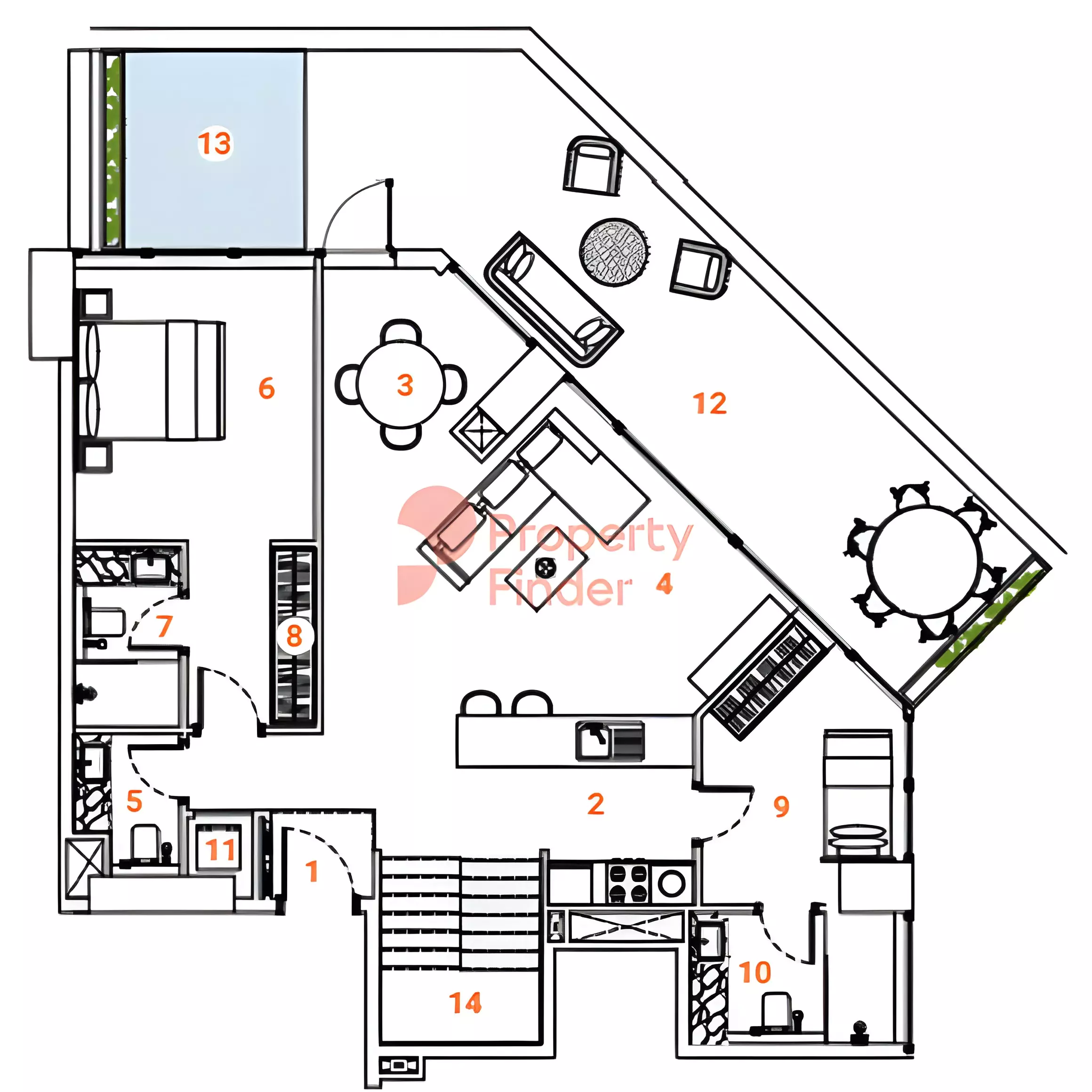 صورة مخطط ارضية الوحدة