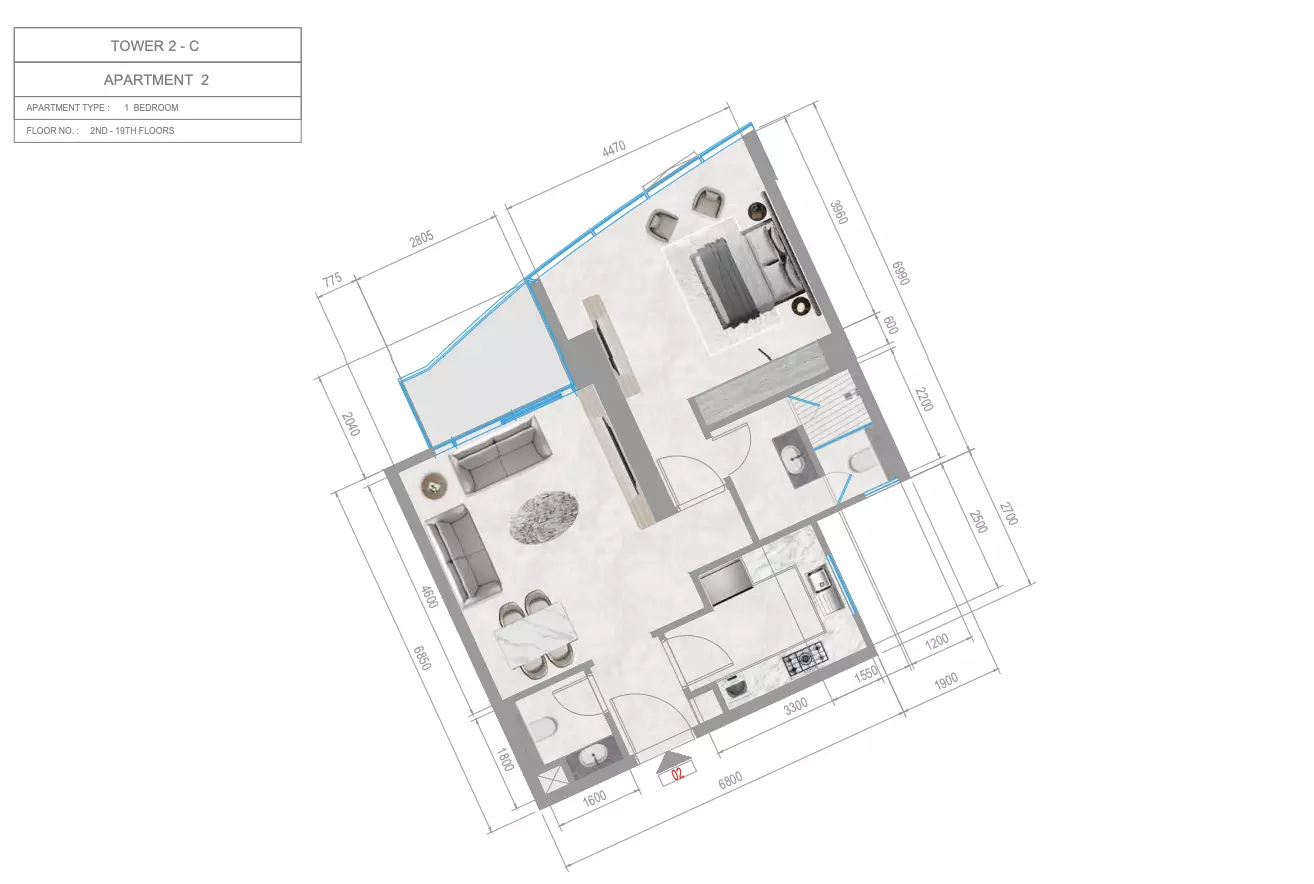 Orchid Towers Phase 1 - Type 6-Tower C Floor Plan