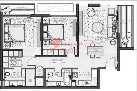 Sirdhana B3-Type 2B, 2 beds