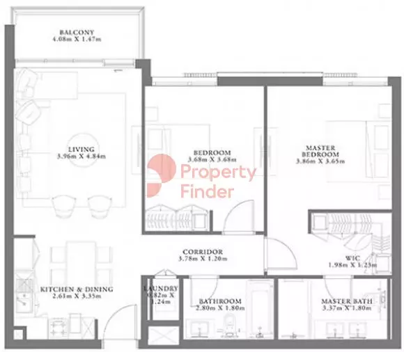 Seagate Type 6 Building 3 Unit 2 Level 7-8, 2 beds