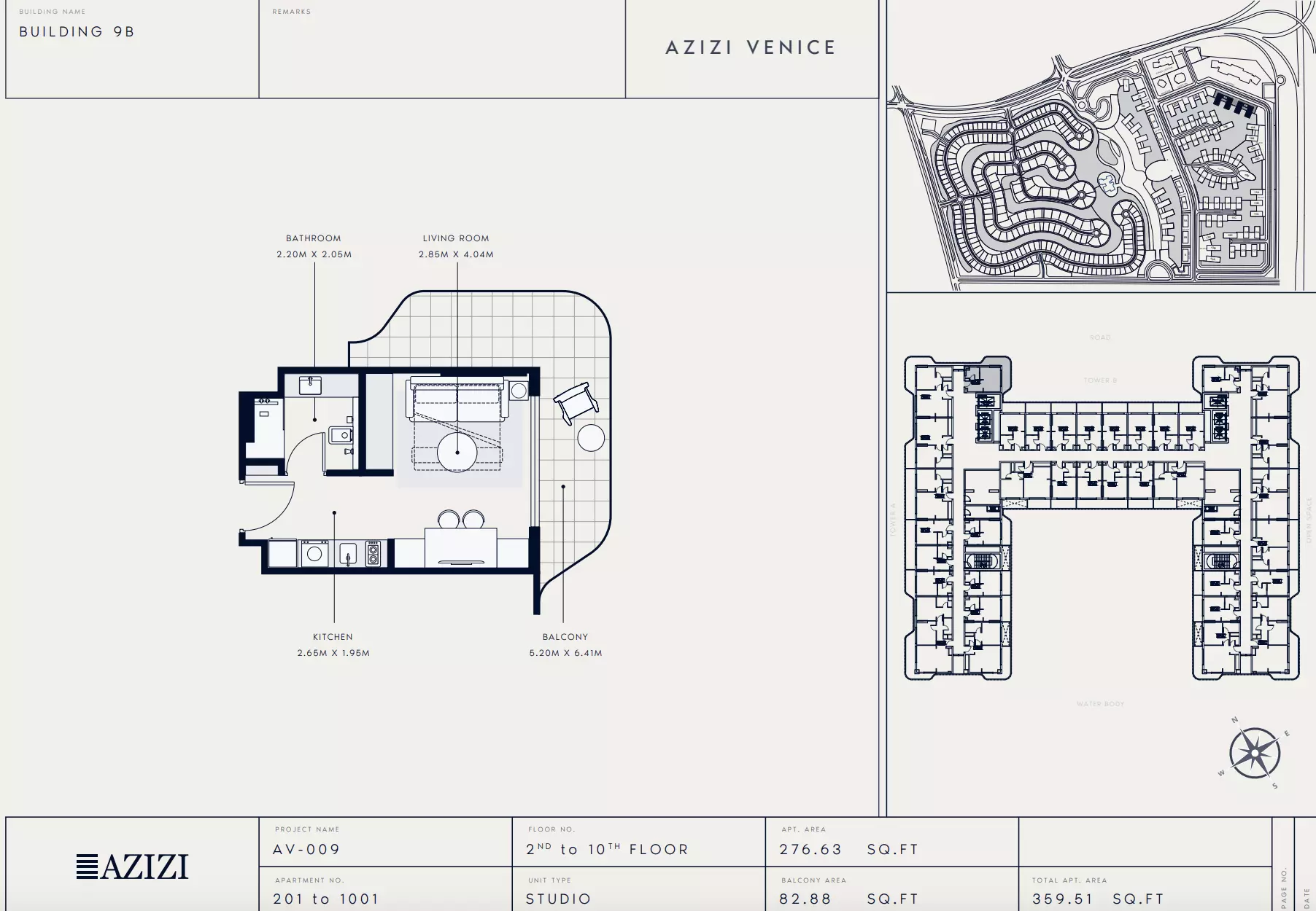 Azizi Venice 9 Type 201-Building B, studio