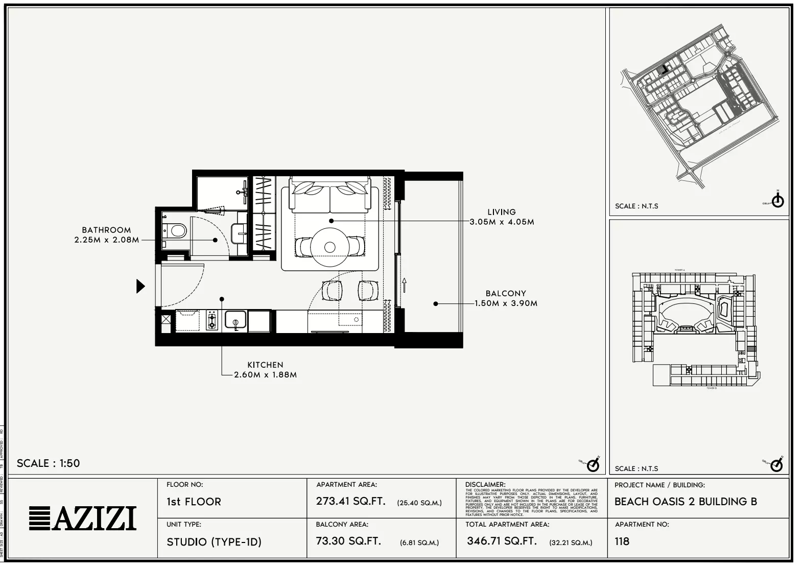 Beach Oasis Phase 2 By Azizi Type 1D - BB, studio