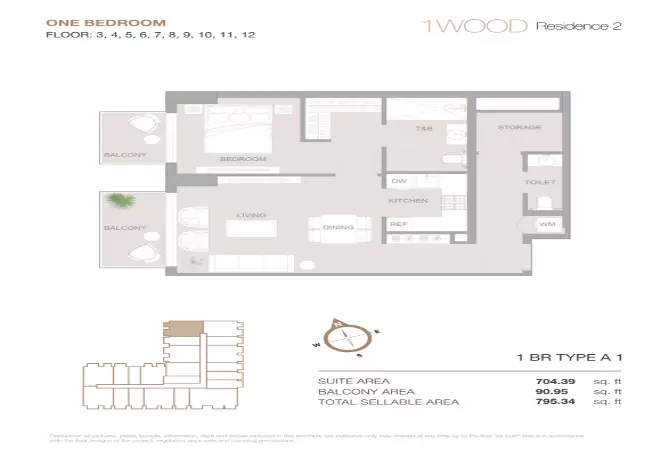 1WOOD Residence Phase 2 By Object 1 — 1BR floor plan