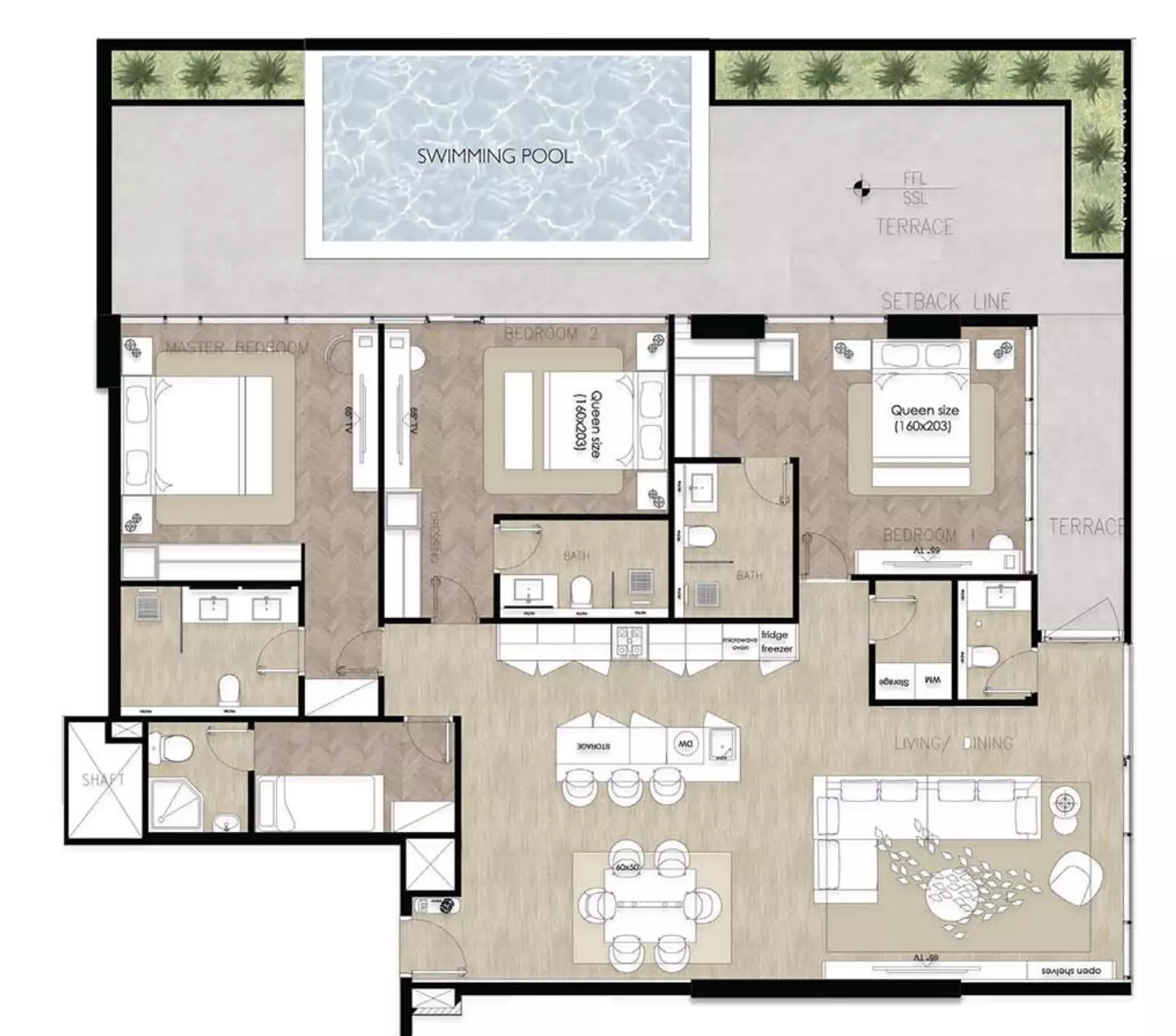 صورة مخطط ارضية الوحدة