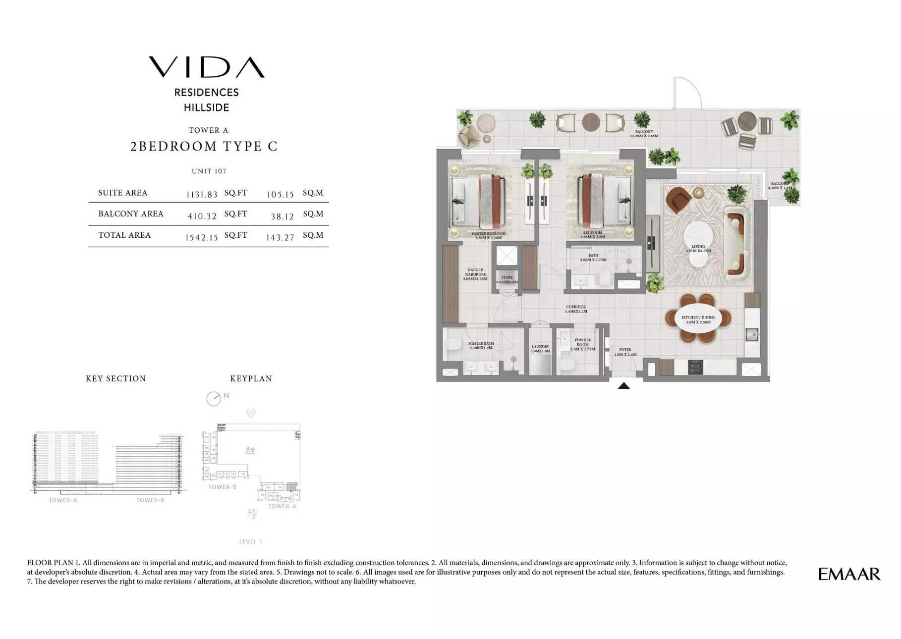 Vida Residences Hillside Type C-Tower A, 2 beds