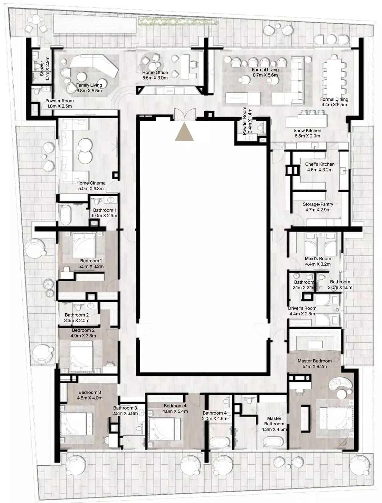 صورة مخطط ارضية الوحدة