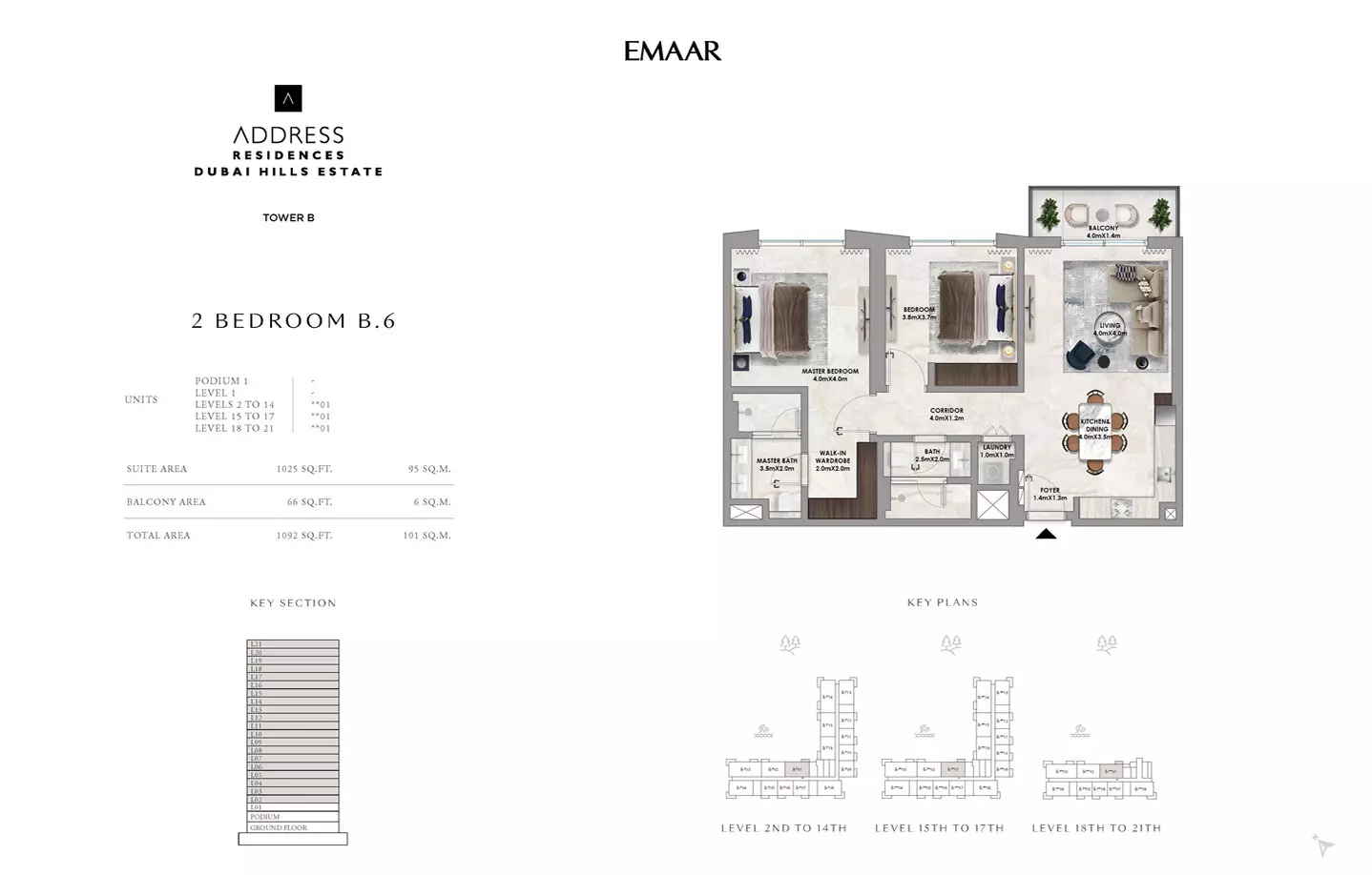 Address Residences at Dubai Hills Estate Type B6-Tower B, 2 beds