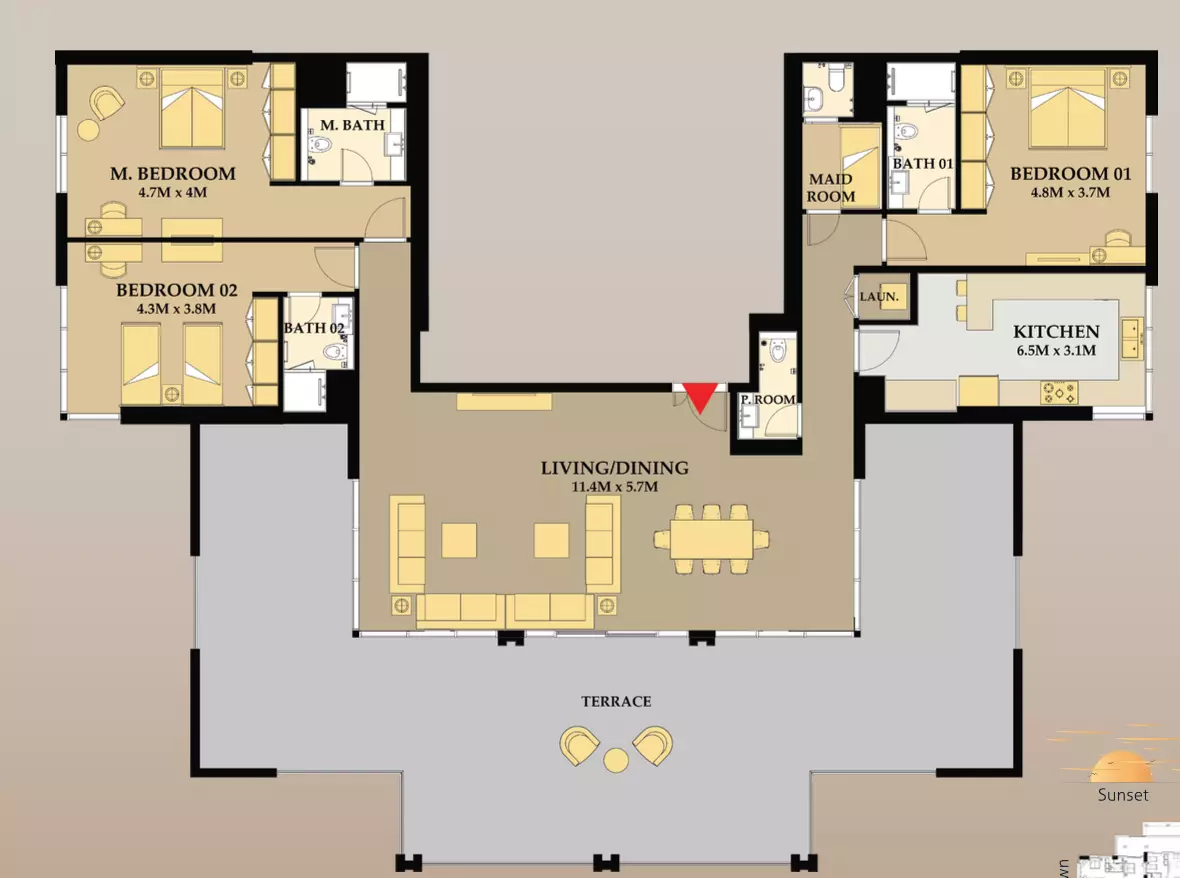 صورة مخطط ارضية الوحدة