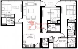 The Crest By Sobha Type A, 3 beds