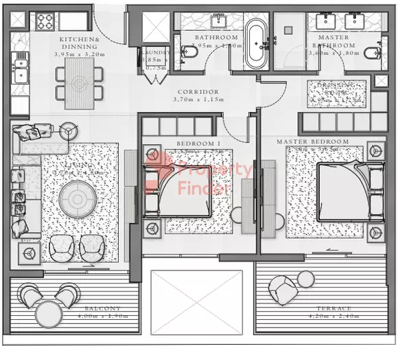 Sirdhana B3-Type 1B LeveL 09-10, 2 beds