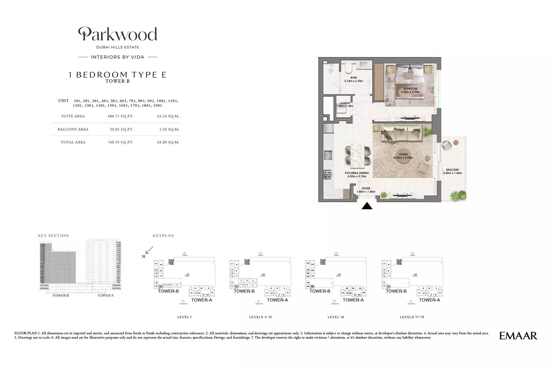 Parkwood Type E-Tower B, 1 bed