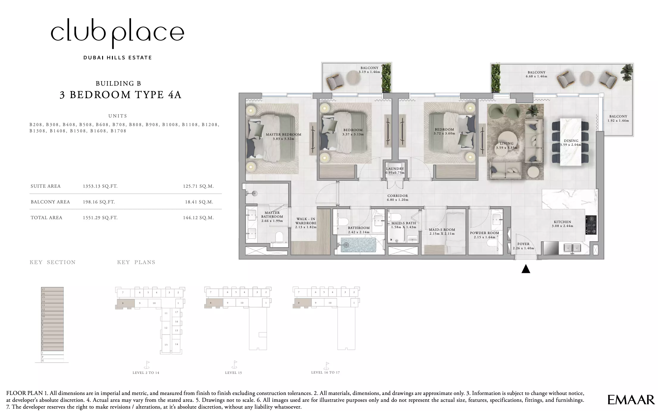 Club Place Building B - Type 4A, 3 beds