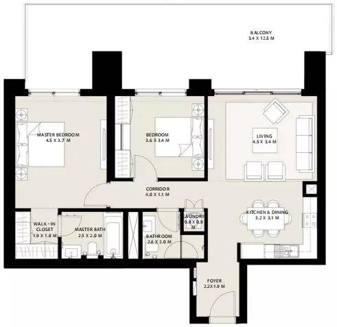 Park Field — 2BR floor plan