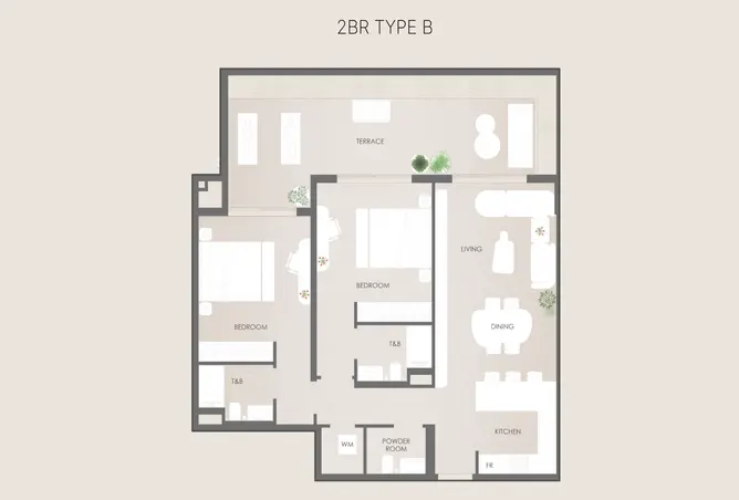 Lunara Residence — 2BR floor plan